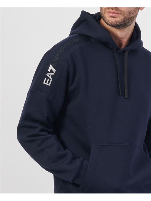 Sweat-shirt homme EA7 avec capuche et logo sur la manche EMPORIO ARMANI EA7 | 6DPM18-PJVTZ1562